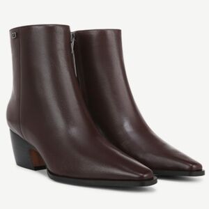 Franco Sarto Vivian Bootie In Castagno Brown Leather (WIDE)